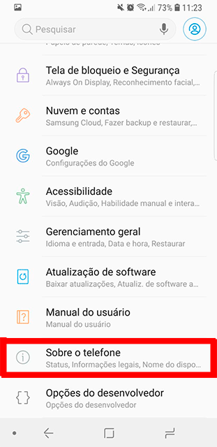 prints das telas para descobrir o endereço MAC em dispositivos Android